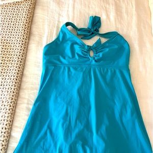 Love your Assets by Sara Blakey Spanx One Piece Teal SwimSuit. Large.